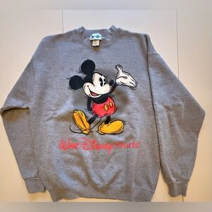 Disney Gray Crewneck Sweater with Mickey Mouse